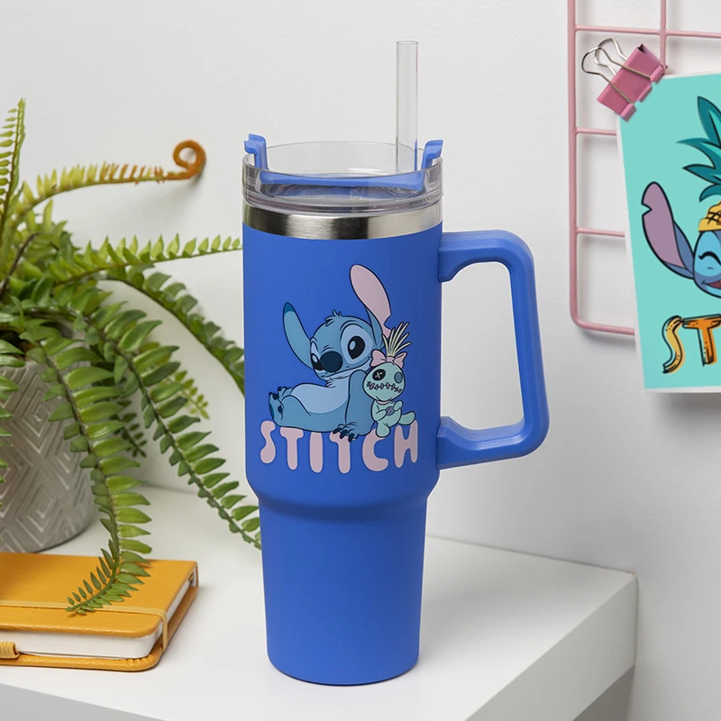Paladone ABYstyle DISNEY Classics Stitch Mėlyna Sandarus Puodelis su Šiaudeliu | 900 ml