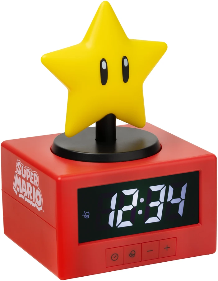 Paladone Super Mario Super Star Icon Alarm Clock lempa