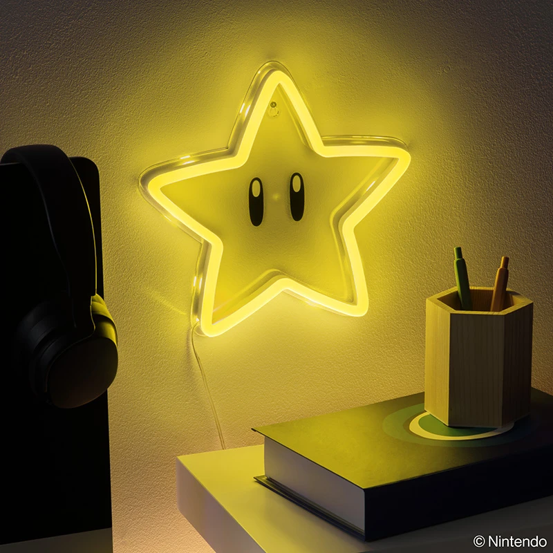 Paladone Super Mario Super Star Neon lempa (pakabinama ant sienos) | 24 cm