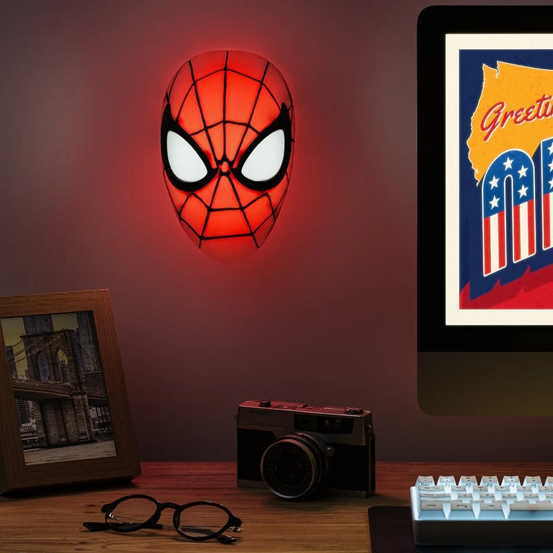 Paladone Marvel Spiderman Mask Desktop / Wall Logo lempa