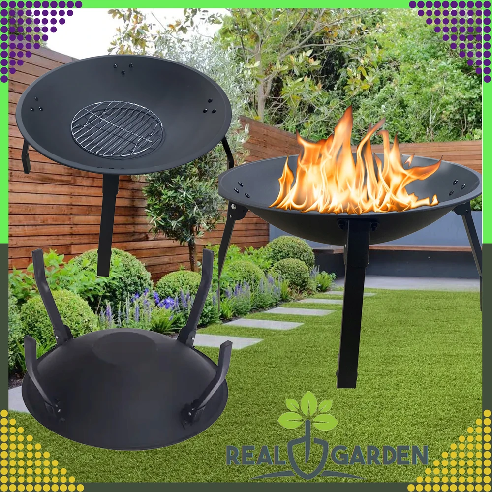 Palenisko Sodo laužavietė „Brilla Cauldron“, plienas, juodas, didelis, 55 cm