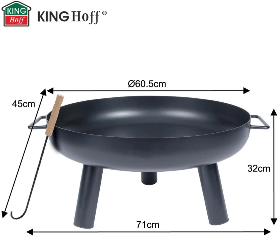 Palenisko Sodo laužavietė, didelė, 60 cm, grilis, laužas, kinghoff, kh-2031