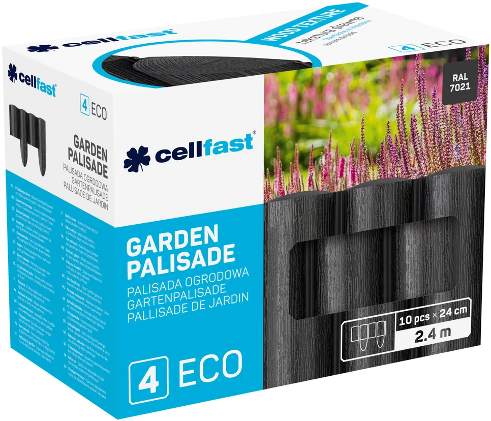 Palisada „Cellfast ECO“ sodo tvora 2,4 m, antracito spalvos