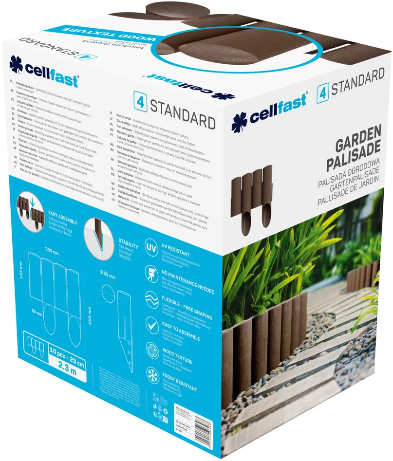 Palisada „Cellfast Standard 4“ rudos sodo palisados, 16 vnt.