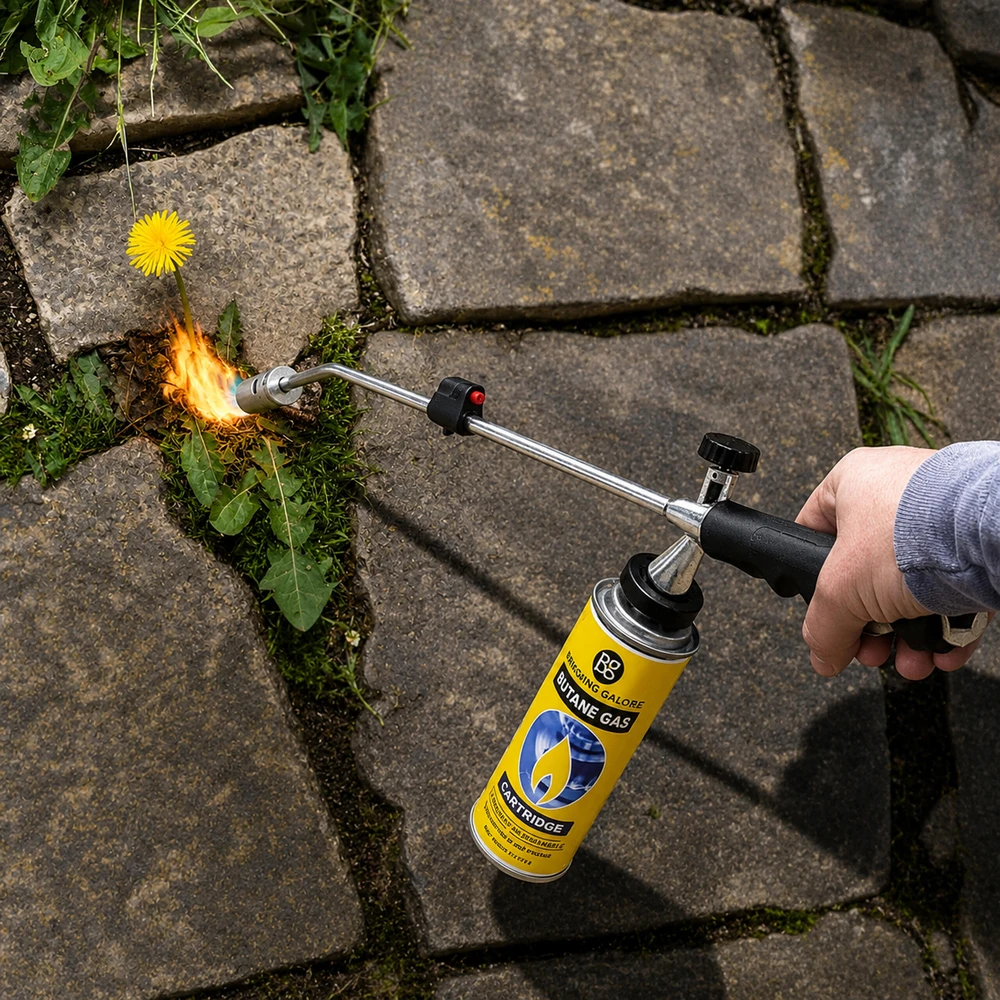 Palnik Degiklio karšto pistoleto dujinis degiklis, ilgas, 80 cm, piktžolių lapų kasetei