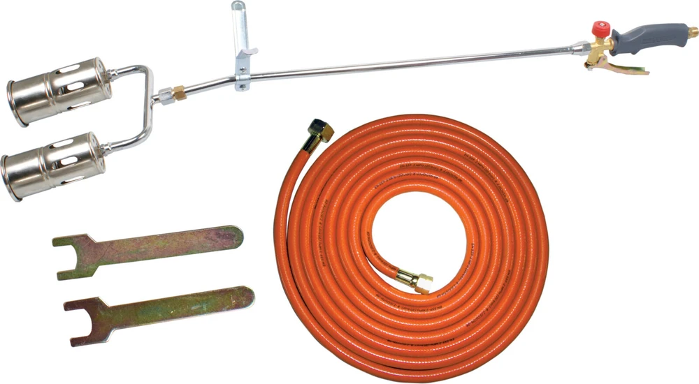 Palnik Stogų degiklis su dvigubu antgaliu 60 mm, 5 m žarna, proline