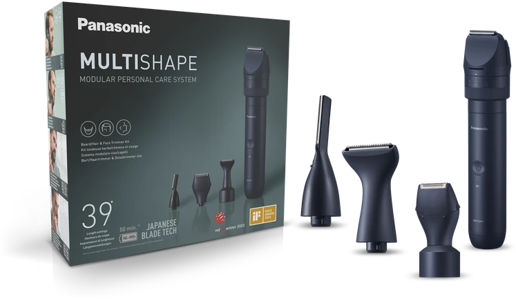 „Panasonic“ barzdos ir plaukų kirpimo mašinėlė | „MultiShape ER-CKN1-PAC1“ | Belaidė | Drėgno ir sauso skutimo | Ilgio pakopų skaičius: 39 | Juodas