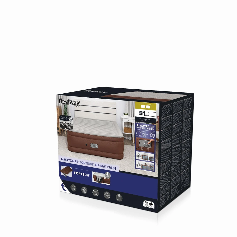 Panel Hurtowy Realb2B Bestway 69160 Dvigubas pripučiamas čiužinys su dviguba pompa 203x152x51cm