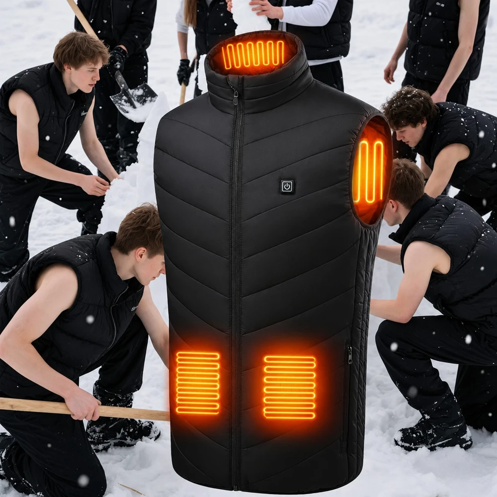Panel Hurtowy Realb2B Realne Ceny Krzysztof Alchimionek 30x Šildoma liemenė Be rankovių Striukė Žieminė Unisex USB Powerbank r M