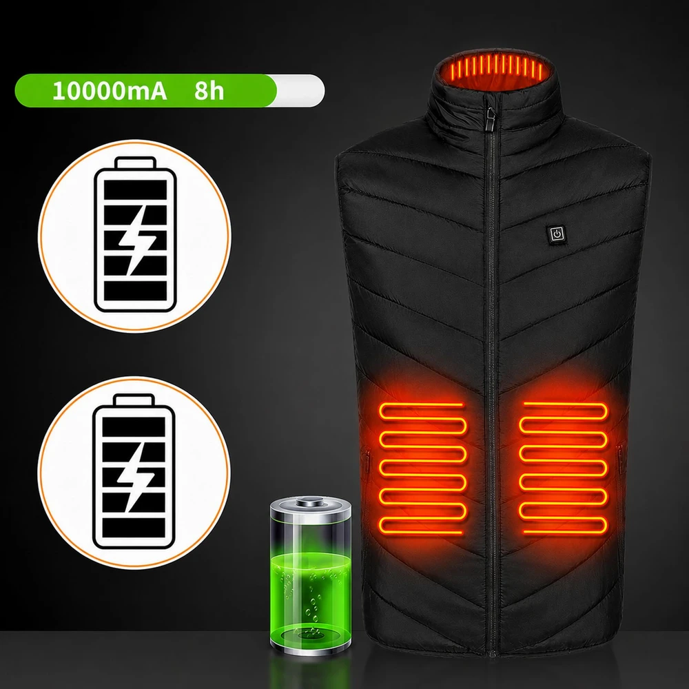 Panel Hurtowy Realb2B Realne Ceny Krzysztof Alchimionek 30x Šildoma liemenė Be rankovių Striukė Žieminė Unisex USB Powerbank r M