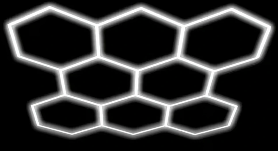 Panel Hurtowy Realb2B Lampa Led Hexagon Panel Oświetlenie Warsztat Garaż Dom 257x244cm 280W 6500K
