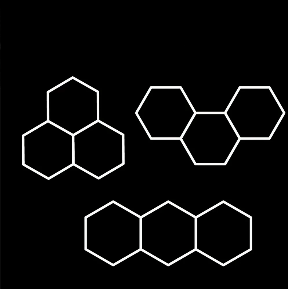 Panel Hurtowy Realb2B Lampa Led Hexagon Panel Oświetlenie Warsztat Garaż Dom 247x98cm 125W 6500K