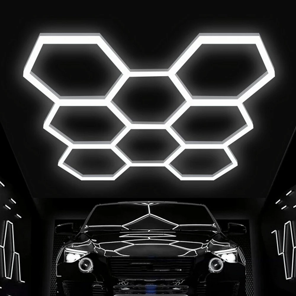 Panel Hurtowy Realb2B Lampa Led Hexagon Panel Oświetlenie Warsztat Garaż Dom 257x244cm 280W 6500K