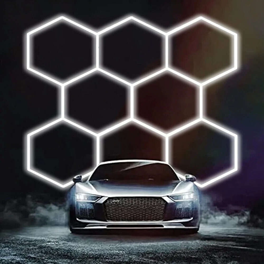 Panel Hurtowy Realb2B Lampa Led Hexagon Panel Oświetlenie Warsztat Garaż Dom 257x244cm 280W 6500K
