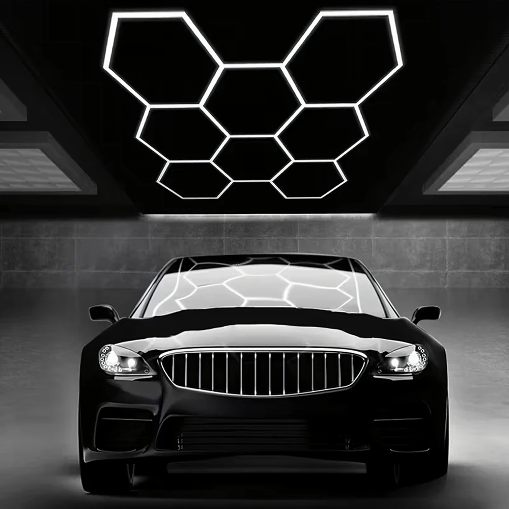 Panel Hurtowy Realb2B Lampa Led Hexagon Panel Oświetlenie Warsztat Garaż Dom 257x244cm 280W 6500K