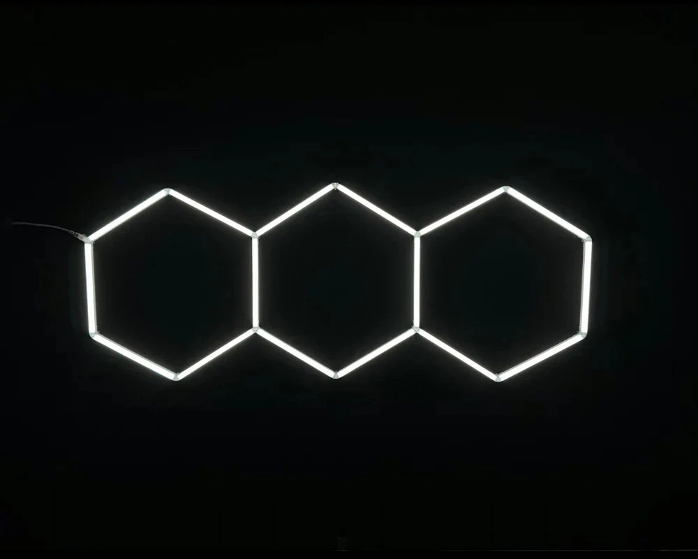 Panel Hurtowy Realb2B Lampa Led Hexagon Panel Oświetlenie Warsztat Garaż Dom 247x98cm 125W 6500K