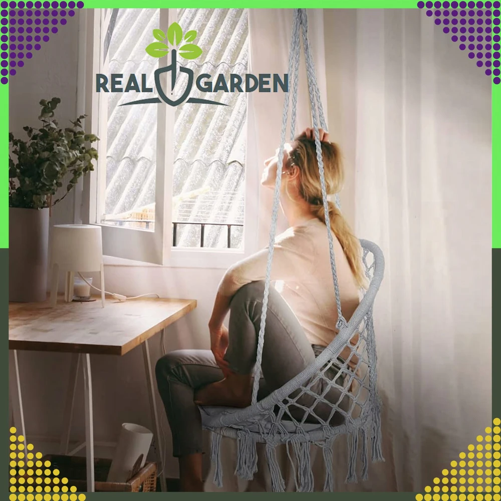 Panel Hurtowy RealB2B Pakabinamas krėslas, sodo sūpynės, gandro lizdas, sodo balkonas, bohemiškas stilius + pagalvė