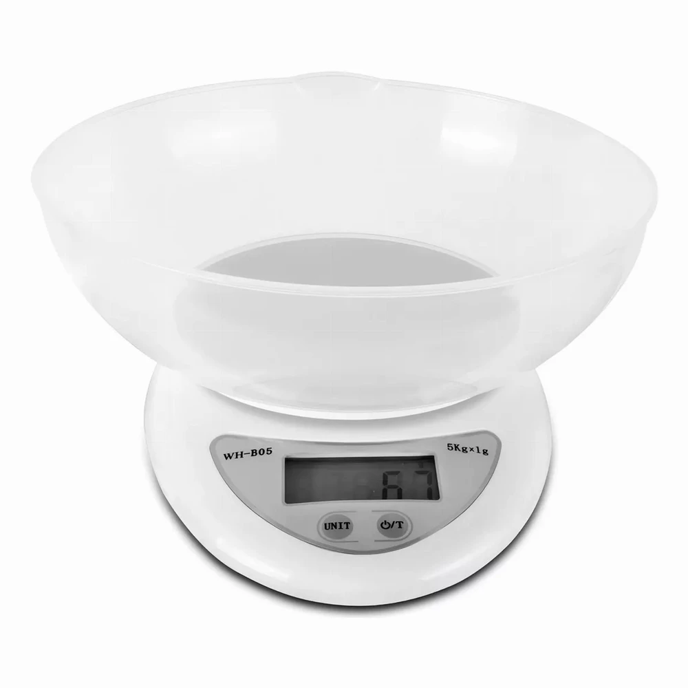 Panel Hurtowy Realb2B Tikslios LCD elektroninės virtuvės svarstyklės su taros dubeniu 5g 5000g/0.1g