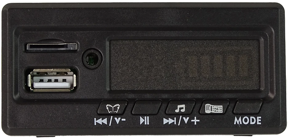 Muzikinis skydelis elektromobiliui, maitinamam SX1928 24V akumuliatoriumi Lean Cars