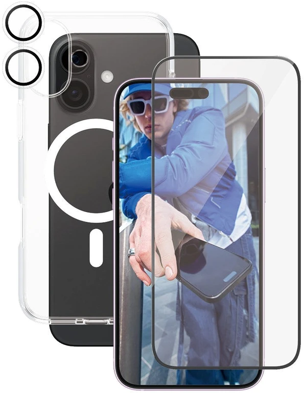 Panzer Glass „CARE by PanzerGlass“ – 3 viename flagmanų rinkinys – „iPhone 16 Plus“