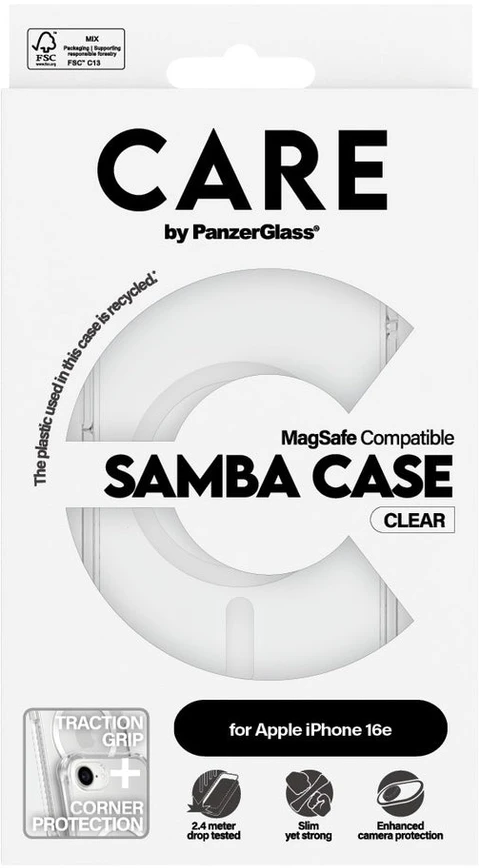 Panzer Glass Dėklas CARE by PanzerGlass Fashion MagSafe skirtas Apple iPhone 16e skaidrus