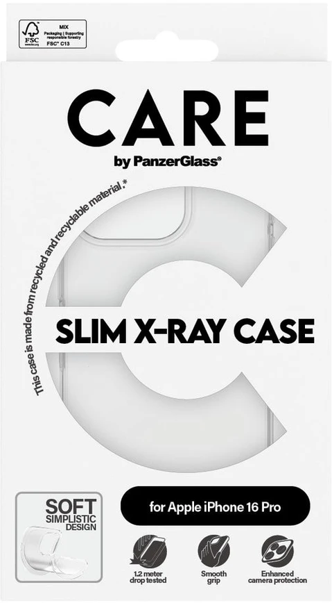 Panzer Glass CARE by PanzerGlass X-Ray Soft Basic Apple iPhone 16 Pro 6.3" dėklas telefonui skaidrus/Transparent 1442