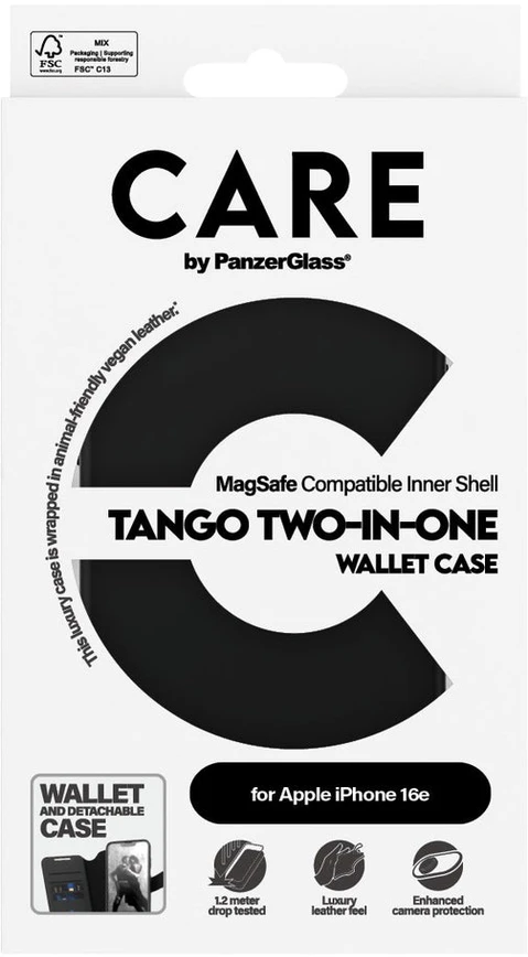 Panzer Glass „CARE by PanzerGlass“ – dėklas – dviejų funkcijų piniginė – „iPhone 16e“