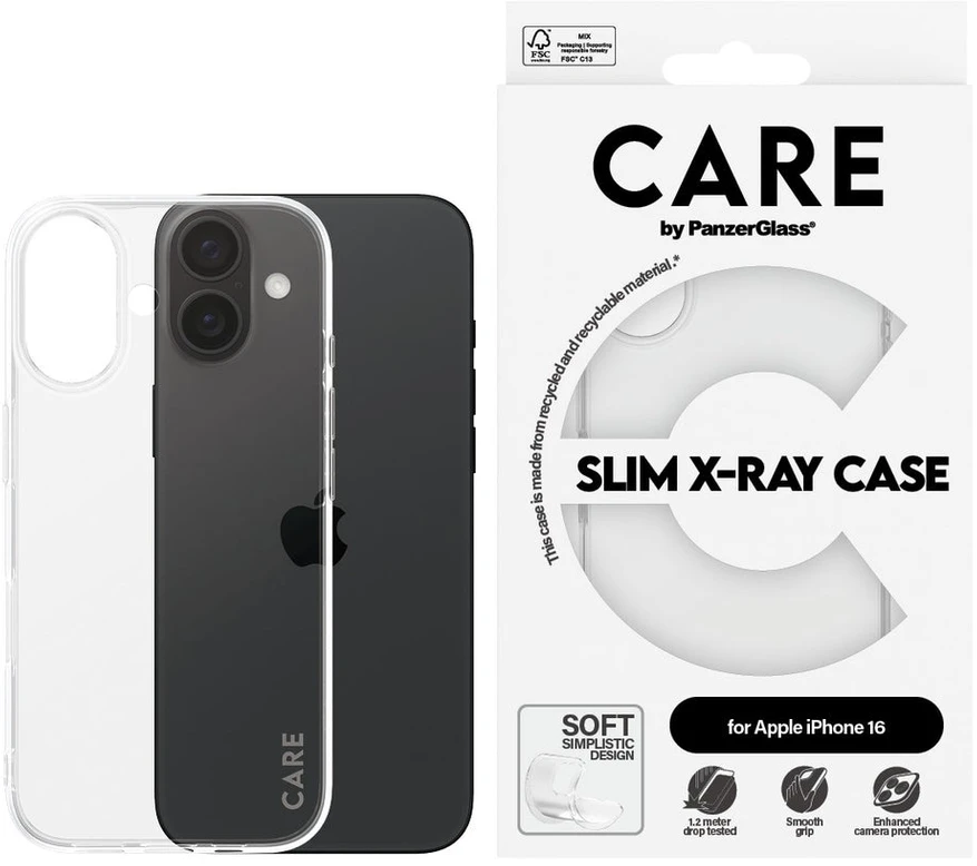 Panzer Glass CARE by PanzerGlass X-Ray Soft Basic Apple iPhone 16 6.1" dėklas telefonui skaidrus 1441