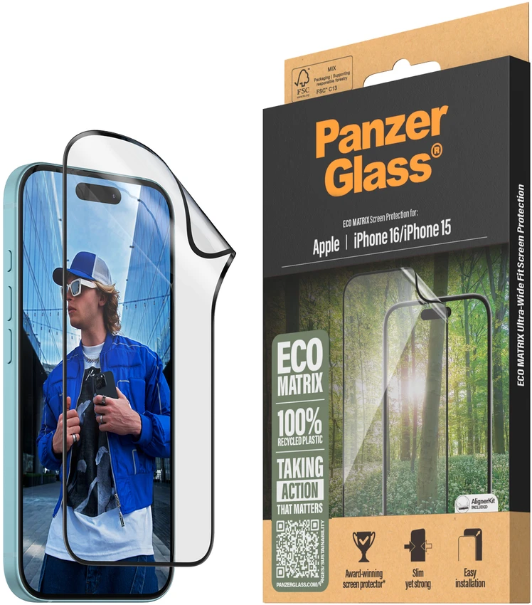 Panzer Glass PanzerGlass MATRIX ekrano apsauga Apple iPhone 16 6.1" Itin platus pritaikymas 2869
