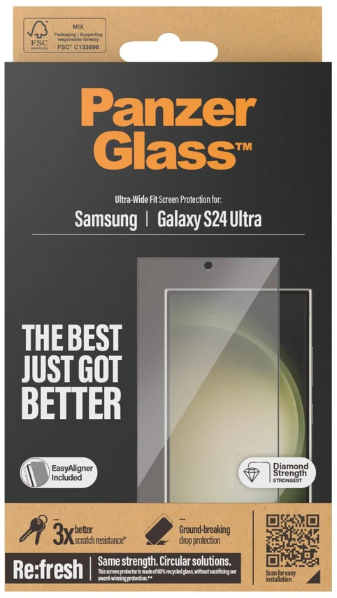 Panzer Glass „PanzerGlass“ – ekrano apsauga „Galaxy S24 Ultra“, itin plataus kampo, wA