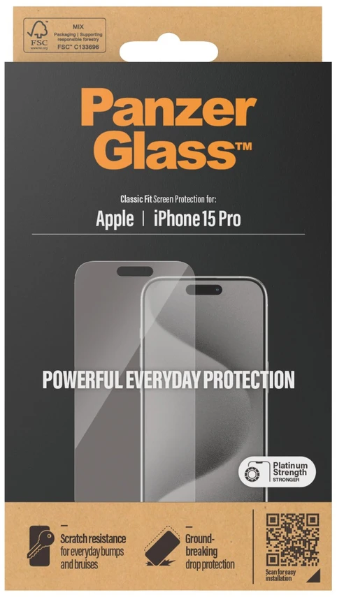 Panzer Glass „PanzerGlass“ – ekrano apsauga „iPhone 15 Pro“ – klasikinio tipo