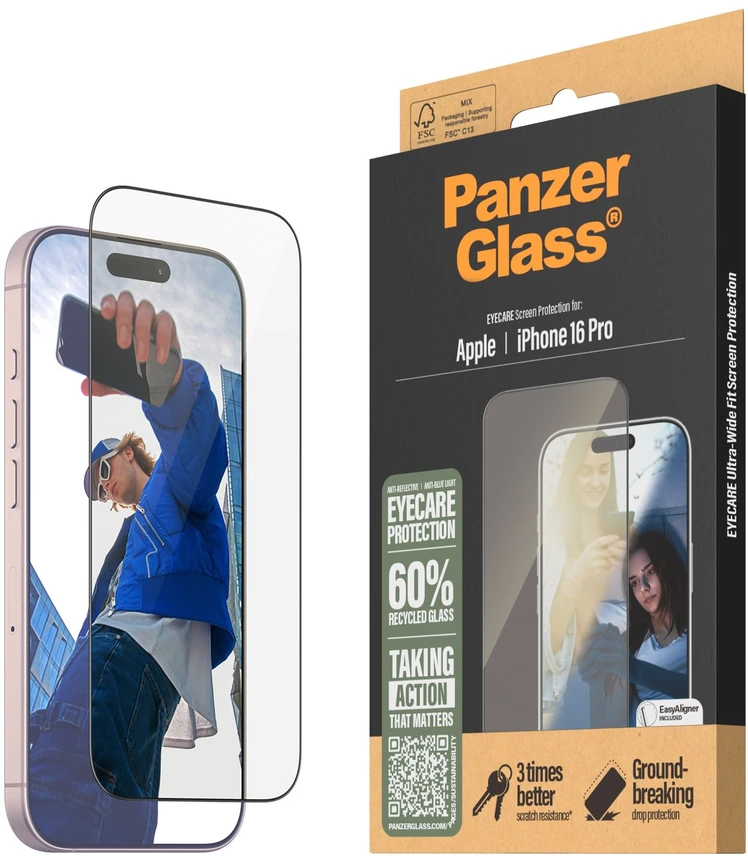 Panzer Glass PanzerGlass EyeCare ekrano apsauga Apple iPhone 16 Pro 6.3" Itin platus pritaikymas 2866