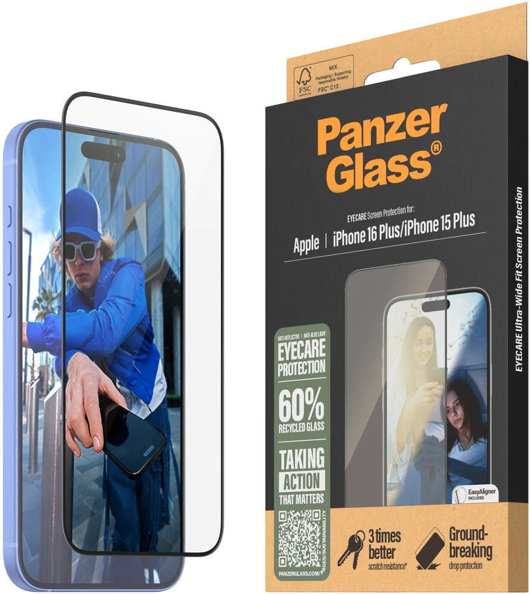 Panzer Glass PanzerGlass EyeCare ekrano apsauga Apple iPhone 16 Plus 6.7" Itin platus pritaikymas 2867