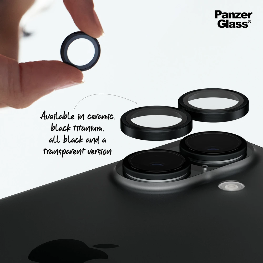 Panzer Glass PanzerGlass Hoops Juodas Objektyvo apsauga Apple iPhone 16 6.1" / 16 plius 6,7" 1283 m