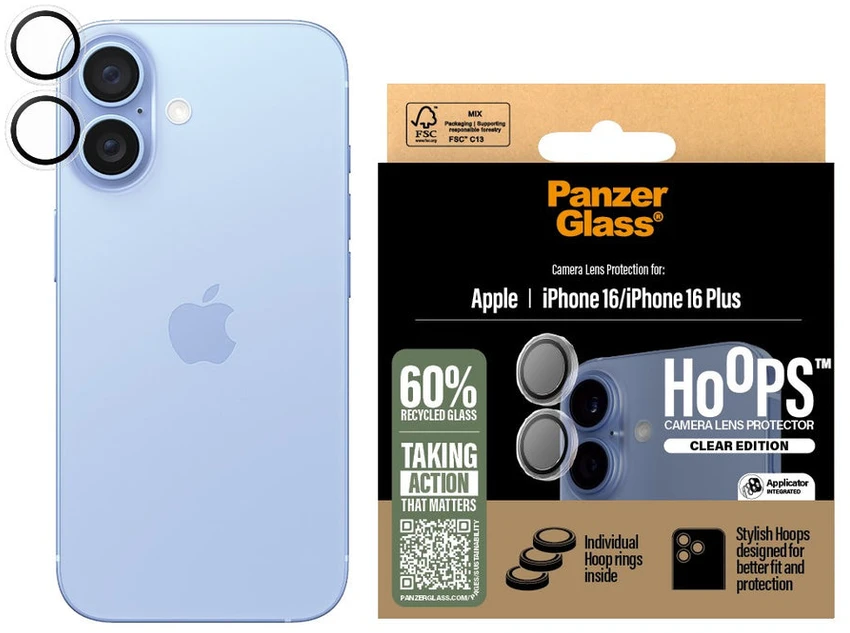 Panzer Glass PanzerGlass Hoops Permatomas objektyvo apsauga Apple iPhone 16 6.1" / 16 plius 6,7" 1285 m