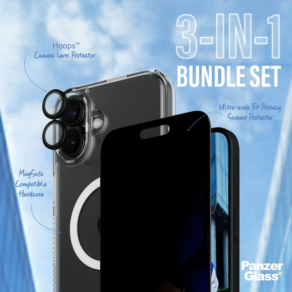 Panzer Glass „PanzerGlass“ – „iPhone 16 Plus“ 3 viename privatumo apsaugos rinkinys