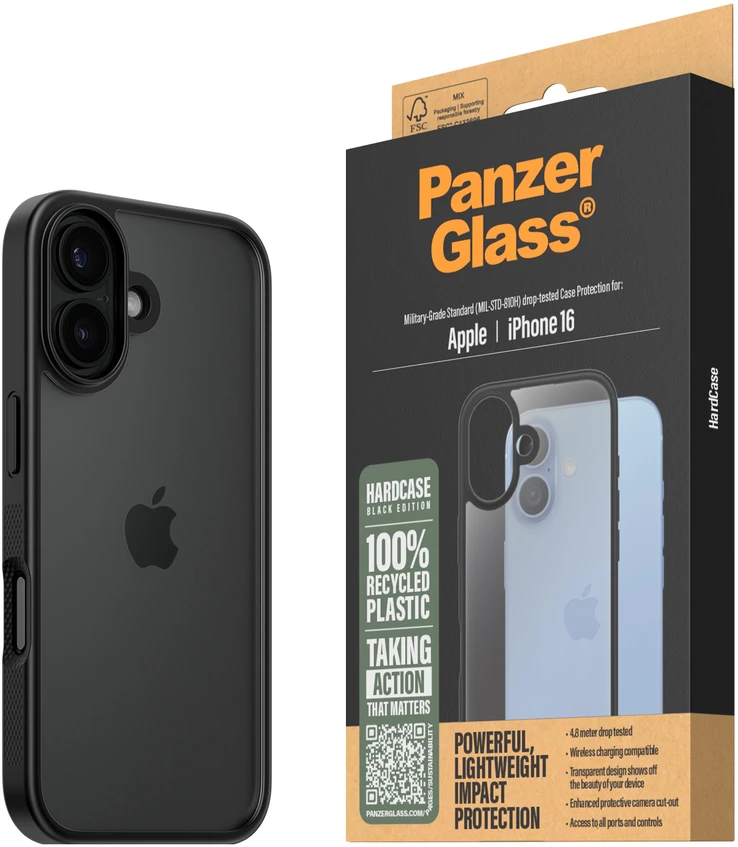 Panzer Glass PanzerGlass HardCase Apple iPhone 16 6.1" dėklas telefonui juodos spalvos/dėklas telefonui juodos spalvos 1295