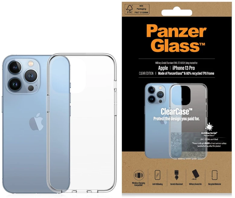 Panzer Glass PANZERGLASS CLEAR CASE IPHONE 13 PRO ANTIBAKTERINIS KARINIS KLASĖS CLEAR