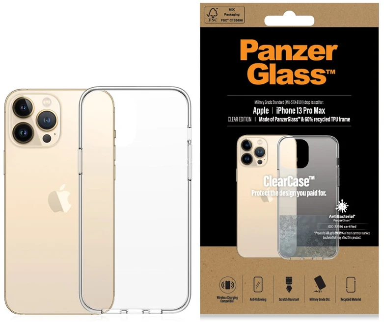Panzer Glass PANZERGLASS CLEAR DĖKLAS IPHONE 13 PRO MAX ANTIBAKTERINIS KARINIO KLASĖS CLEAR