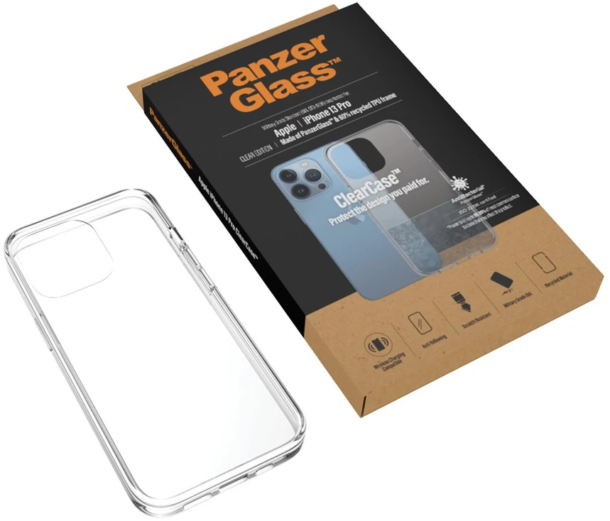 Panzer Glass PANZERGLASS CLEAR CASE IPHONE 13 PRO ANTIBAKTERINIS KARINIS KLASĖS CLEAR