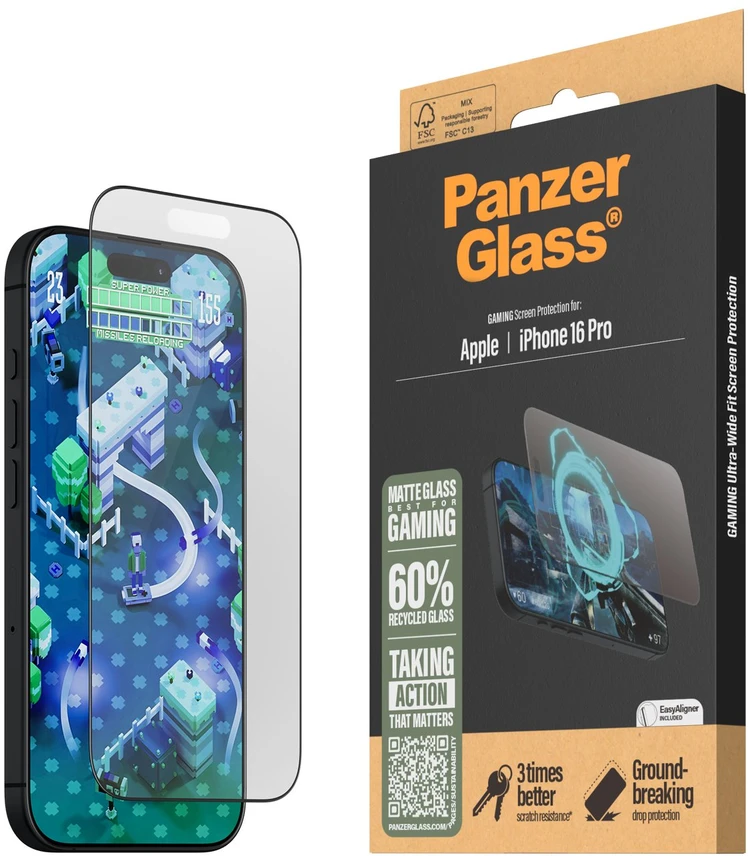 Panzer Glass PanzerGlass žaidimų ekrano apsauga Apple iPhone 16 Pro 6.3" Itin platus pritaikymas 2858