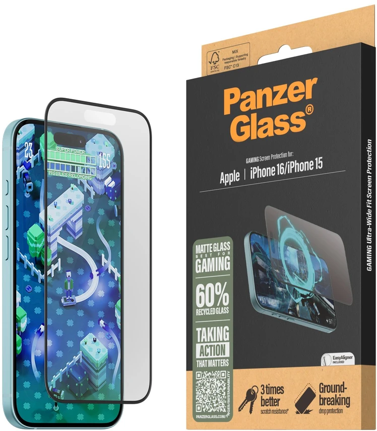 Panzer Glass PanzerGlass žaidimų ekrano apsauga Apple iPhone 16 6.1" Itin platus pritaikymas 2857