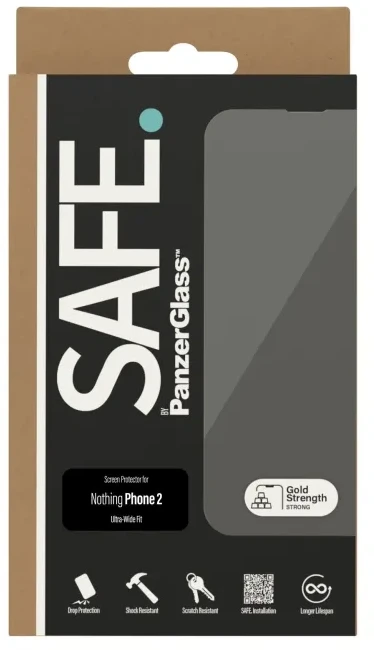 Panzer Glass „SAFE by PanzerGlass“ – ekrano apsauga – „Nothing Phone 2“ – itin platus prigludimas