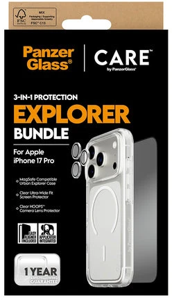 Panzer Glass „PanzerGlass“ – „CARE 3 viename“ flagmano naršyklės rinkinys – „iPhone 17 Pro“