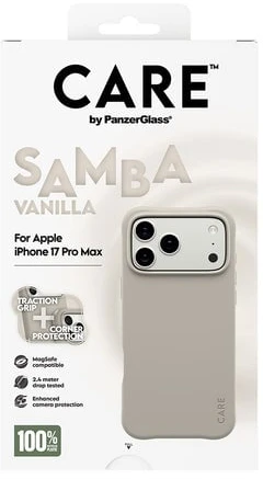 „PanzerGlass“ – „CARE by PanzerGlass®“ madingas „Samba m. MagSafe“ dėklas – „iPhone 17 Pro Max“ – vanilės spalvos