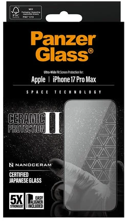 Panzer Glass „PanzerGlass“ – „Ceramic II“ ekrano apsauga „iPhone“ – 17 Pro Max – UWF su „EasyAligner“