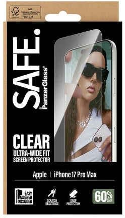 Panzer Glass „PanzerGlass“ – SAFE. Ekrano apsauga – „iPhone 17 Pro Max“ – UWF su „EasyAligner“