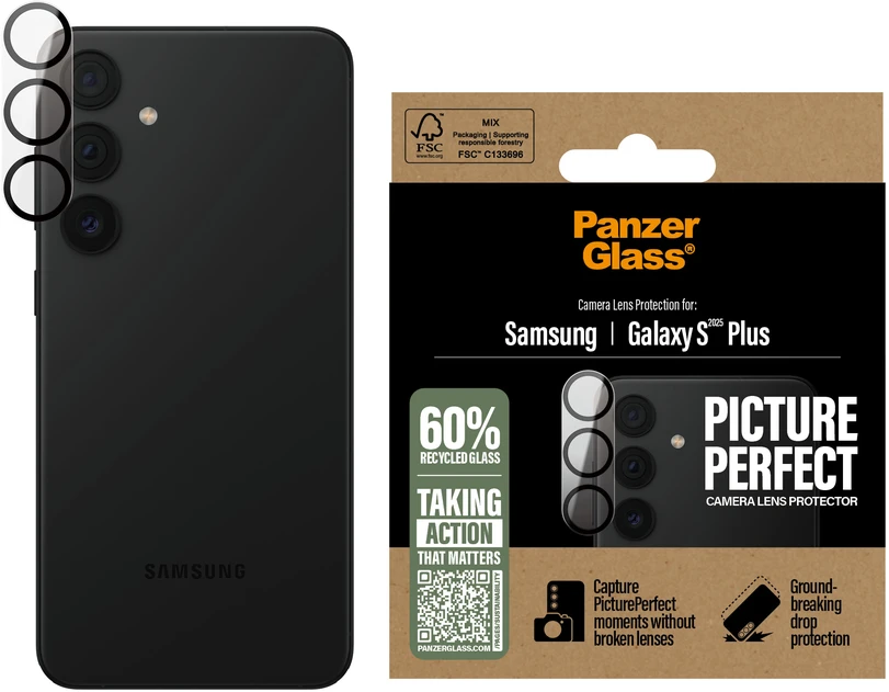 Panzer Glass ekrano apsauga kamerai PanzerGlass PicturePerfect objektyvo apsauga Samsung Galaxy S25 Plus