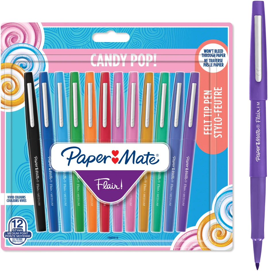 Tušinukų rinkinys piešimui PaperMate Flair Candy Pop 12 - 1985616