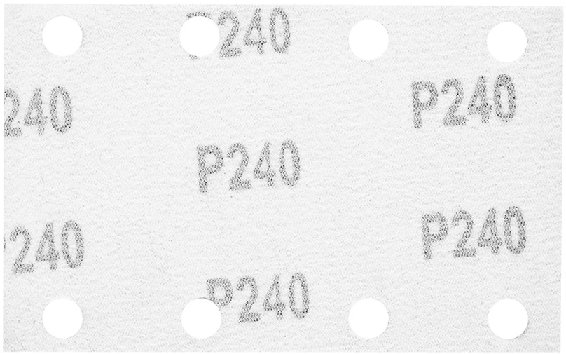 Papier Stačiakampis švitrinis popierius, 8 skylės, 130 x 80 mm, P240, skirtas 04-623, 5 vnt.